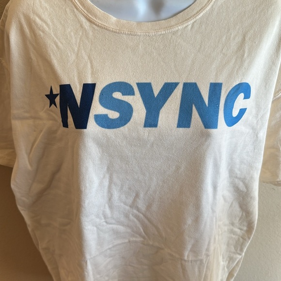 Comfort Wash Your Favorite Boy Band NSYNC Graphic Tee Ivory Size Large - Picture 5 of 11